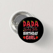 Dada The Berry First Birthday of Girl Strawberr Button (Vorne & Hinten)