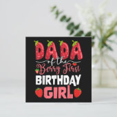 Dada The Berry First Birthday of Girl Strawberr Einladung (Stehend Vorderseite)