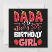 Dada The Berry First Birthday of Girl Strawberr Einladung (Rückseite)
