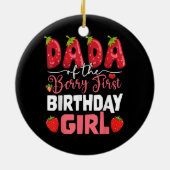 Dada The Berry First Birthday of Girl Strawberr Keramik Ornament (Hinten)