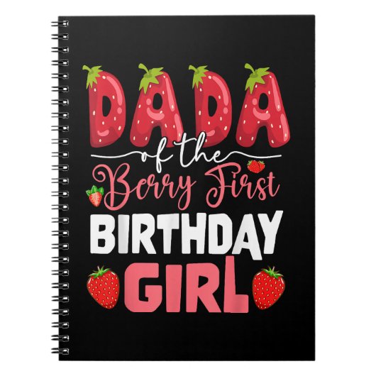 Dada The Berry First Birthday of Girl Strawberr Notizblock (Vorderseite)