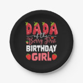 Dada The Berry First Birthday of Girl Strawberr Pappteller (Vorderseite)