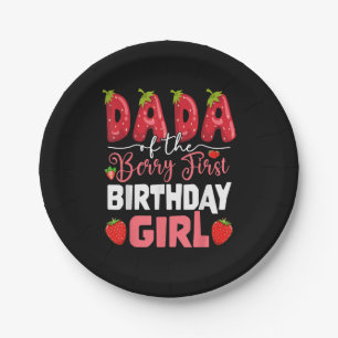 Dada The Berry First Birthday of Girl Strawberr Pappteller