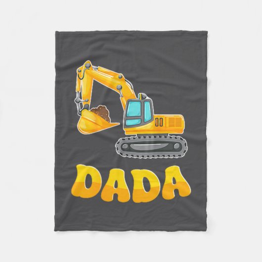 Dada The Birthday Boy Excavator Construction Famil Fleecedecke (Vorderseite)
