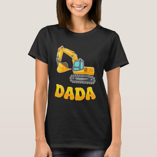Dada The Birthday Boy Excavator Construction Famil T-Shirt (Vorderseite)