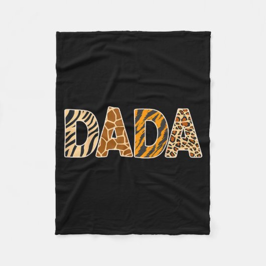Dada Wild Animal Print Zebra Giraffe Tiger Leopard Fleecedecke (Vorderseite)