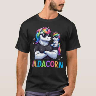 Dadacorn Einhorn Dad Papa Vatertag T-Shirt