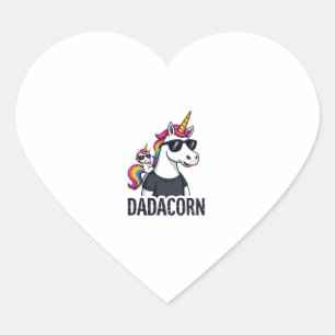Dadacorn - Einhorn-Vater und Baby-Weihnachten Papa Herz-Aufkleber