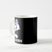 Dadacorn - Einhorn Vater und Byby Funny Kaffeetasse (Vorderseite Links)