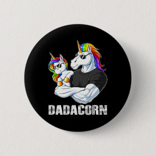 Dadacorn - Einhorn-Vater und Kinderfamilie Matchin Button