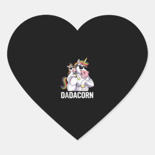 Dadacorn Einhorn Vater Vatertag Lustig Regenbogen  Herz-Aufkleber
