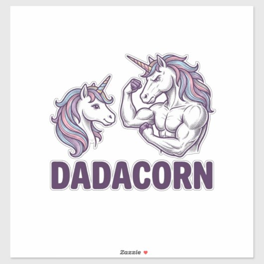 Dadacorn Funny Unicorn Dad Vector Shirt Design_1 Aufkleber (Blatt)