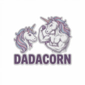 Dadacorn Funny Unicorn Dad Vector Shirt Design_1 Aufkleber (Vorderseite)