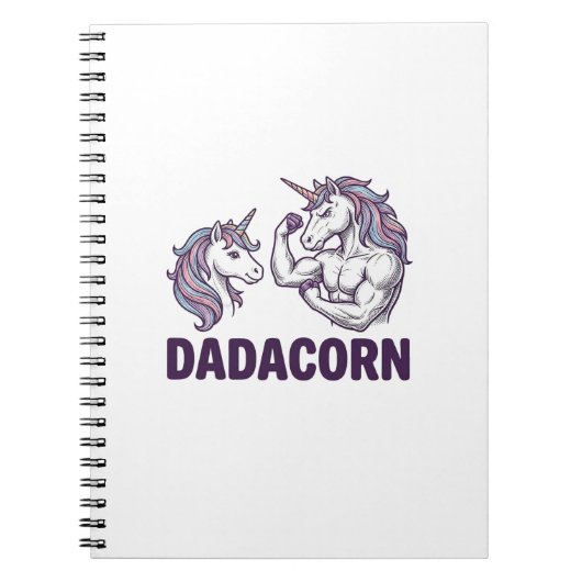 Dadacorn Funny Unicorn Dad Vector Shirt Design_1 Notizblock (Vorderseite)