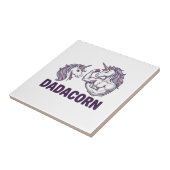 Dadacorn Lustiges Einhorn Dad Vektor-Shirt Design_ Fliese (Seite)