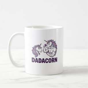 Dadacorn Lustiges Einhorn Dad Vektor-Shirt Design_ Kaffeetasse