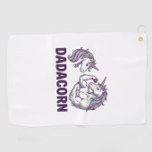 Dadacorn Lustiges Einhorn Papa Vektor-Shirt Design Golfhandtuch (Horizontal)