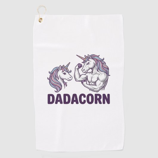 Dadacorn Lustiges Einhorn Papa Vektor-Shirt Design Golfhandtuch (Vorderseite)