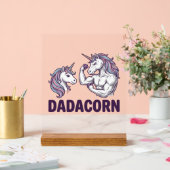 Dadacorn Lustiges Einhorn Vater Vektor-Shirt Desig Acrylschild (Hochzeit)