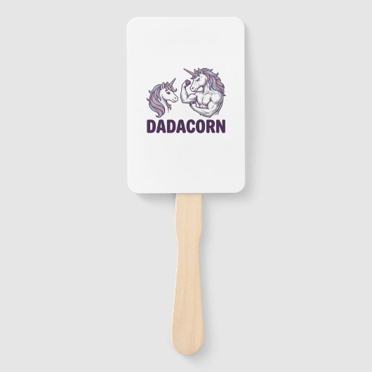 Dadacorn Lustiges Einhorn-Vater-Vektor-Shirt-Desig Fächer (Vorderseite)