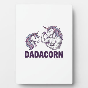 Dadacorn Lustiges Einhorn Vater Vektor-Shirt-Desig Fotoplatte