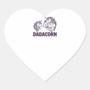 Dadacorn Lustiges Einhorn-Vater-Vektor-Shirt-Desig Herz-Aufkleber