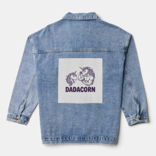 Dadacorn Lustiges Einhorn-Vater-Vektor-Shirt-Desig Jeansjacke
