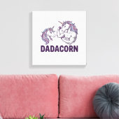 Dadacorn Lustiges Einhorn Vater Vektor-Shirt-Desig Leinwanddruck (Insitu (Wohnzimmer))
