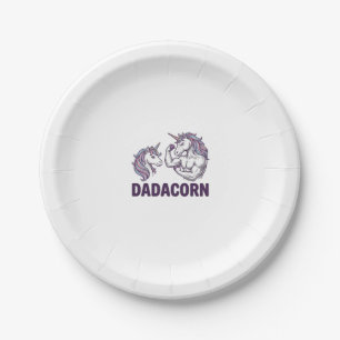 Dadacorn Lustiges Einhorn Vater Vektor-Shirt-Desig Pappteller