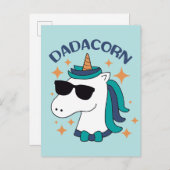 Dadacorn mit Sonnenbrille Postkarte (Vorne/Hinten)