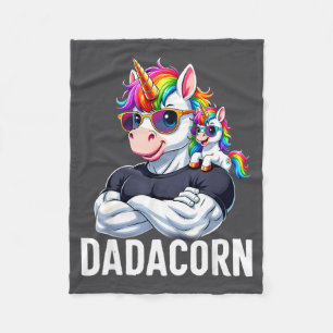 Dadacorn Muskel Einhorn Vater Lustig Vatertag Männ Fleecedecke