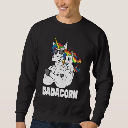 Dadacorn Muskel entschlacken Vater mit Baby Daught Sweatshirt (Vorderseite)