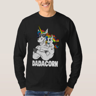 Dadacorn Muskel entschlacken Vater mit Baby Daught T-Shirt