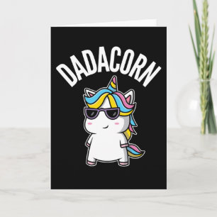 Dadacorn Unicorn Dad Dabbing Rainbow Father's Day Karte