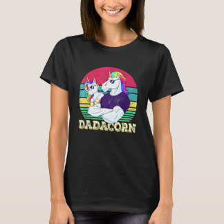 Dadacorn Unicorn Dad Of The Birthday Girl Princess T-Shirt