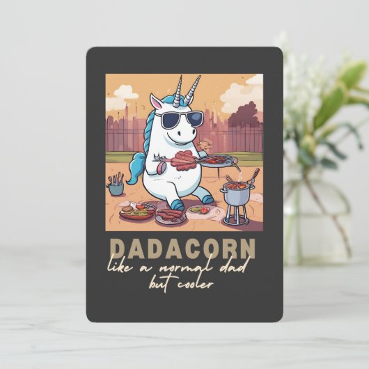 Dadacorn Unicorn Vater GRILLEN Vater Karte (Stehend Vorderseite)