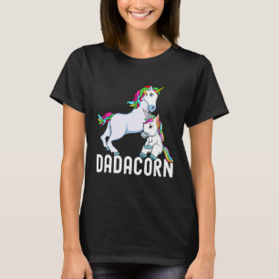 Dadacorn Unicorn Vater und Baby Vatertag Papa T-Shirt