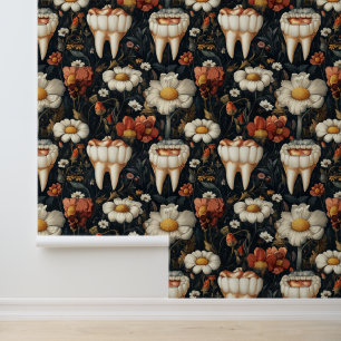 Dadaism Chamomile Tooth Blume Zahnklinik Dekor Tapete