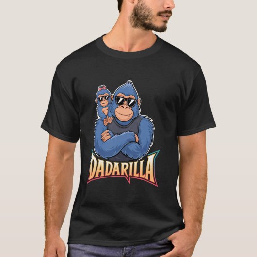 Dadarilla - Vater und Mädchen Kind Gorilla T-Shirt (Vorderseite)