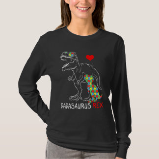 Dadasaurus Daddy Rex Autism Awareness Proud Dad Fa T-Shirt
