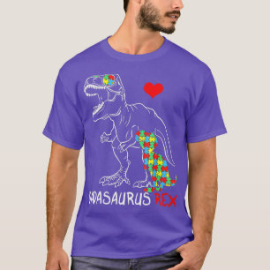 Dadasaurus Daddy Rex Autism Awareness Proud Vater  T-Shirt