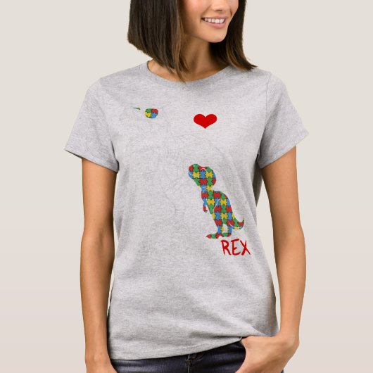 Dadasaurus Daddy Rex Autism Awareness Proud Vater T-Shirt (Vorderseite)