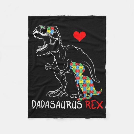 Dadasaurus Rex Autism Awareness Proud Vater Vaters Fleecedecke (Vorderseite)
