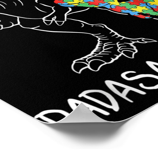 Dadasaurus Rex Autism Awareness Proud Vater Vaters Poster (Ecke)