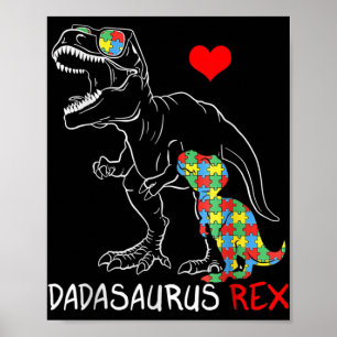 Dadasaurus Rex Autism Awareness Proud Vater Vaters Poster