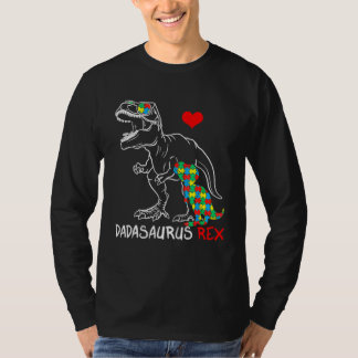 Dadasaurus Rex Autismus-Bewusstseins-Puzzle Stolz T-Shirt