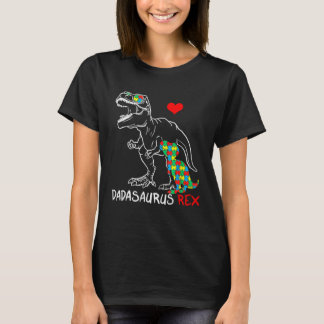 Dadasaurus Rex Autismus-Bewusstseins-Puzzle Stolz T-Shirt