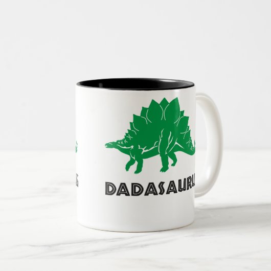 Dadasaurus STEGOSAURUS-Dinosaurier, Vati, dada, Zweifarbige Tasse (VorderseiteRechts)