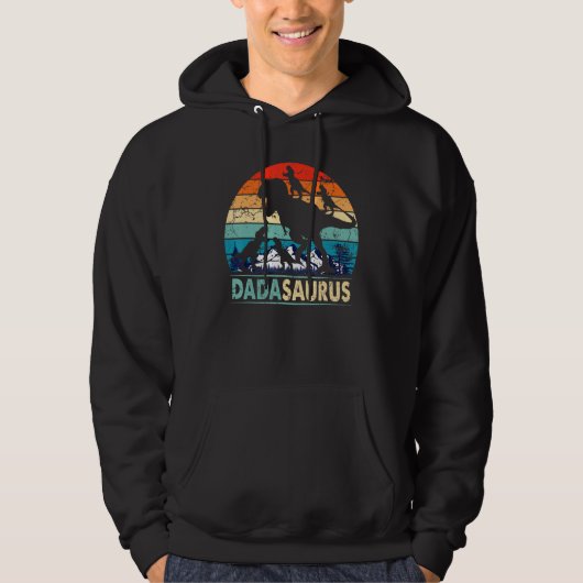 Dadasaurus T Rex Daddy Dinosaur 4 Kinder Da des Va Hoodie (Vorderseite)