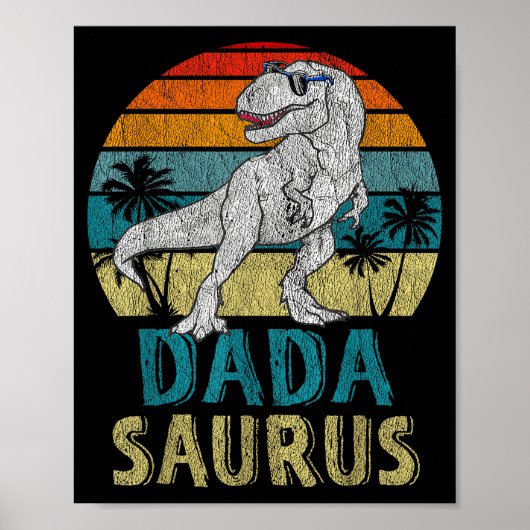 Dadasaurus T Rex Dinosaur Dada Saurus Familienüber Poster (Vorne)